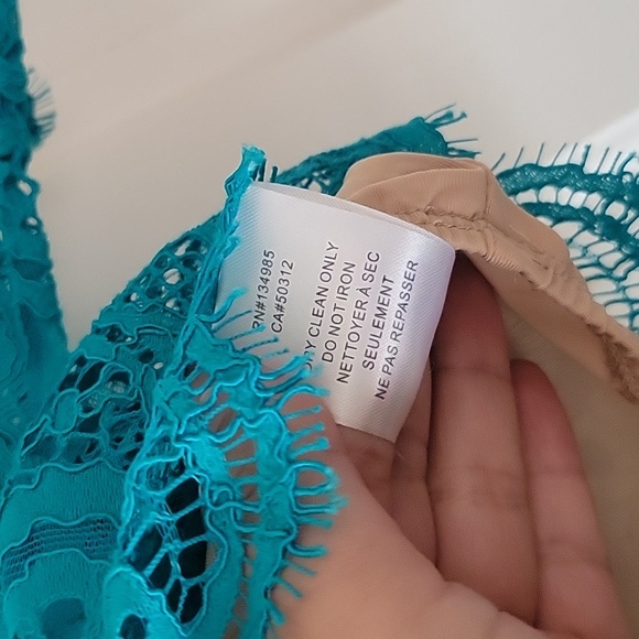 For Love & Lemons X Nasty Gal teal lace top in size Medium - Picture 4 of 5